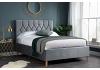 4ft Small Double Loxey Velvet velour Grey fabric bed frame 3